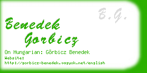 benedek gorbicz business card
